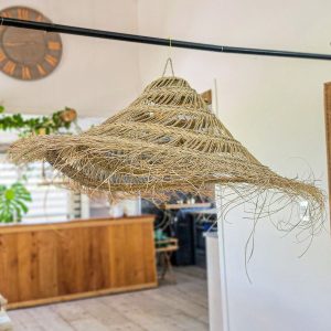 lampara de fibra natural grande