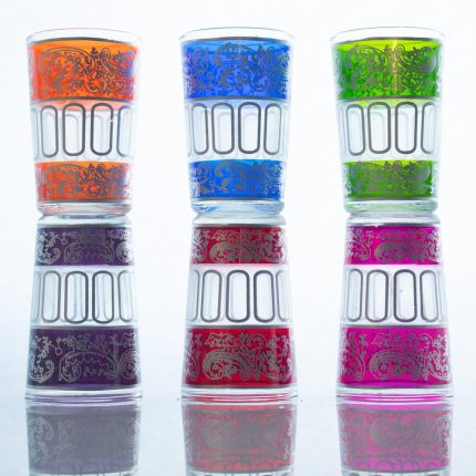 Set de 6 vasos marroquíes de colores