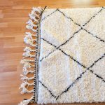 hecha a mano en Marruecos - Made in Marruecos|Alfombra de lana H - 160 x 248 cm Alfombra blanca y negra marroquí
