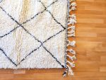hecha a mano en Marruecos - Made in Marruecos|Alfombra de lana H - 160 x 248 cm Alfombra blanca y negra marroquí