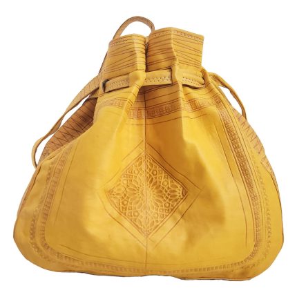 cartera bolso de cuero grande amarillo con colores