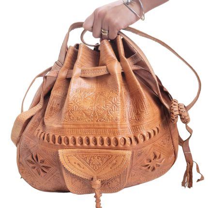 cartera bolso de cuero grande camel
