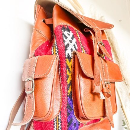 cuero de cabra curtida premium y kilim hecha a mano por tribus bereberes