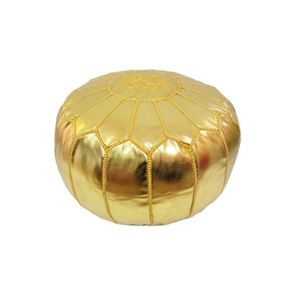 Poufs de ecocuero dorado