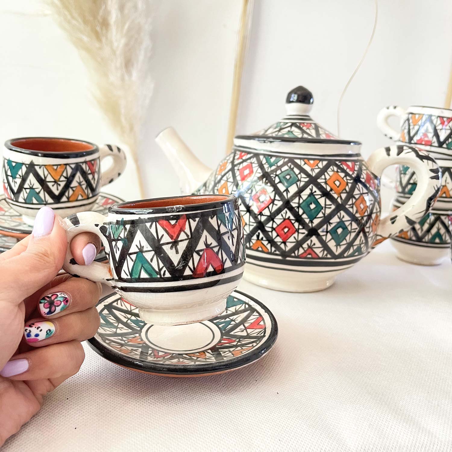 Tetera Marroquí de Cerámica Decorativa