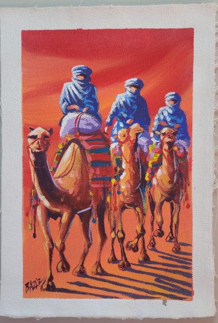 Pintura marroqui acrilica Sahara 28x42cm