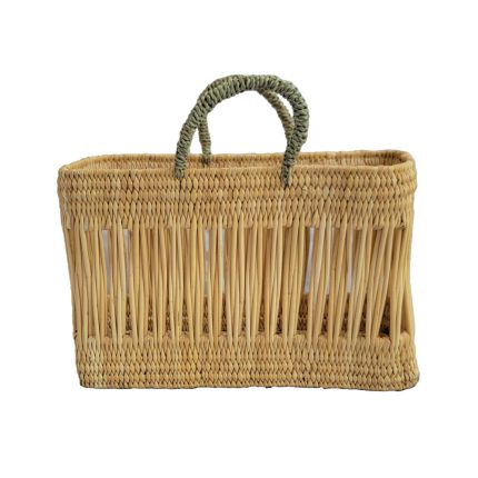 Bolso marroquí artesanal de fibra vegetal natural grande