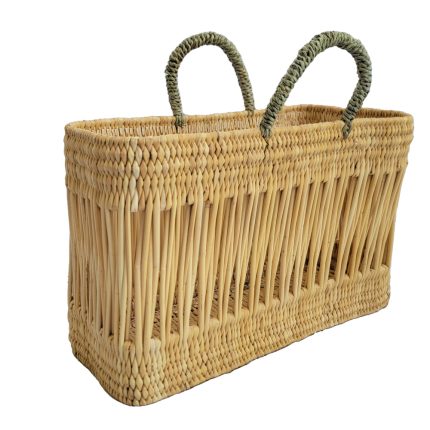 Bolso marroquí artesanal de fibra vegetal natural grande