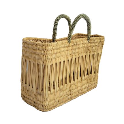 Bolso marroquí artesanal de fibra vegetal natural mediano